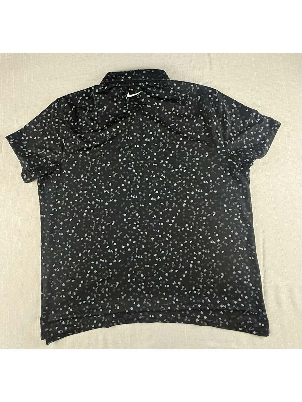 Nike Dri-FIT Polo Shirt Men’s XXL Black Floral Golf Athletic Performance Top